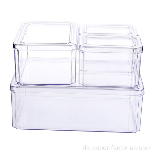 Set 4 Kunststoff-Aufbewahrungsbehälter für Lebensmittel